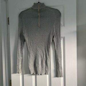 Vintage Silver Stretch Turtleneck